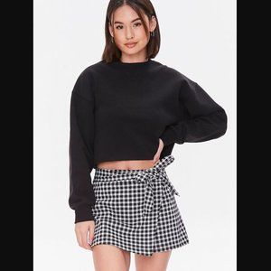 Plus Gingham Wrap Skort